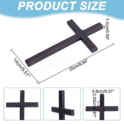 Wooden Cross Wall Decoration WOOD-WH0124-91-1
