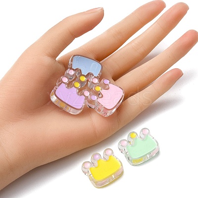 10Pcs 5 Colors Transparent Acrylic Beads ACRC-YW0001-01-1