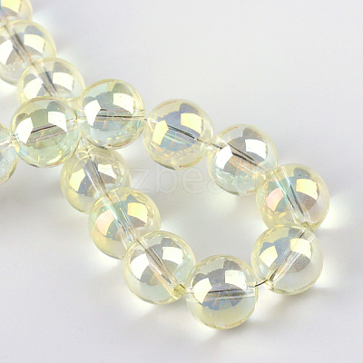 Electroplate Glass Beads Strands X-EGLA-Q062-8mm-A02-1