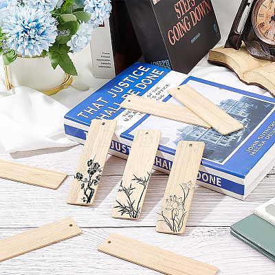 24Pcs Blank Bamboo Bookmark FIND-BC0003-45A-1