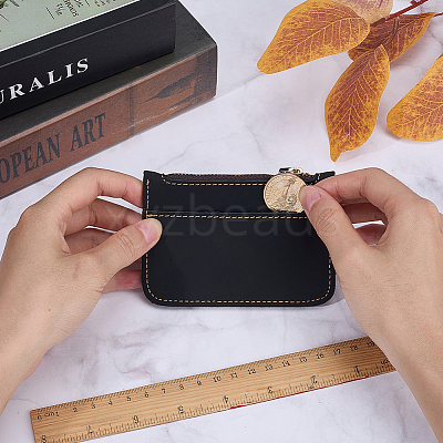 Rectangle Leather Credit Card Wallets for Women Men AJEW-WH20007-09A-1