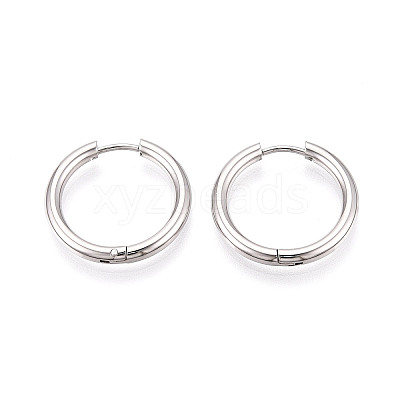 304 Stainless Steel Hoop Earrings EJEW-T048-24C-P-1