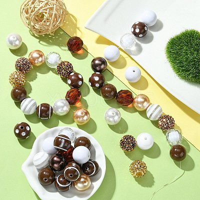 DIY Rugby Acrylic Beaded Keychain Pendant Decoration Making Kit MACR-CJC0004-18-1
