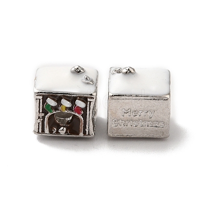 Christmas Theme Alloy Enamel European Beads PALLOY-D058-01P-03-1