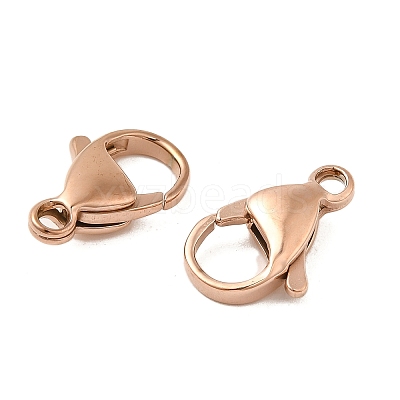 Ion Plating(IP) 304 Stainless Steel Lobster Claw Clasps Hand Polished STAS-AB10-RG-1