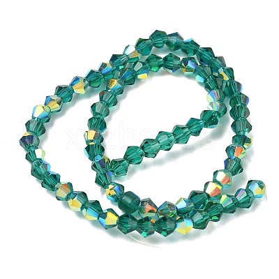 Electroplate Transparent Glass Beads Strands EGLA-K015-18I-1