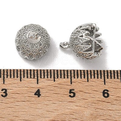 Brass Micro Pave Cubic Zirconia Charns KK-Z143-03P-02-1