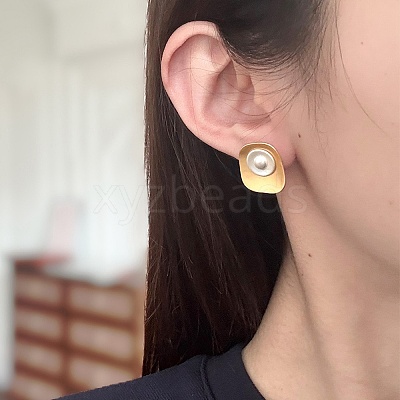 Rhombus Brass Stud Earrings for Women WG23C46-03-1
