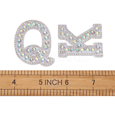 Alphabet Resin Rhinestone Patches DIY-TAC0005-45D-1