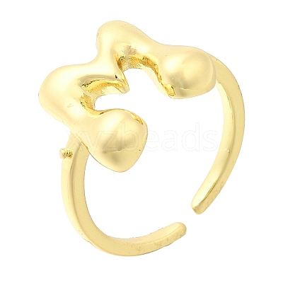 Rack Plating Brass Open Cuff Rings RJEW-S394-01G-M-1