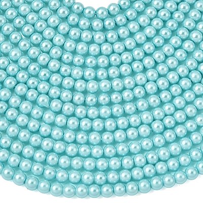 Eco-Friendly Dyed Glass Pearl Round Beads Strands HY-A002-4mm-RB104-1