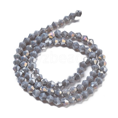 Opaque Solid Color Electroplate Glass Beads Strands EGLA-XCP0001-15-1
