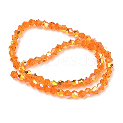 Electroplate Transparent Glass Beads Strands EGLA-K015-18H-1