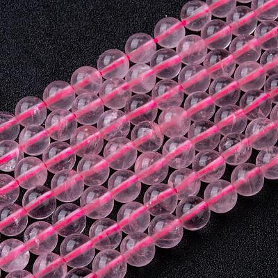 Natural Rose Quartz Bead Strands G-R173-8mm-04-1