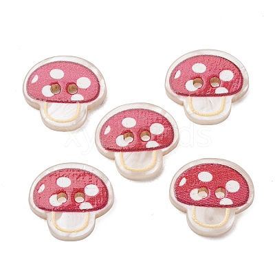 2-Hole Printed Opaque Resin Buttons RE-CBA2C75-04F-1