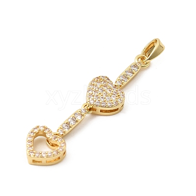 Brass Micro Pave Cubic Zirconia Pendants KK-C164-01A-G-1