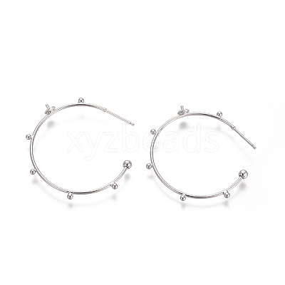 Brass Stud Earring Findings KK-I644-01G-1