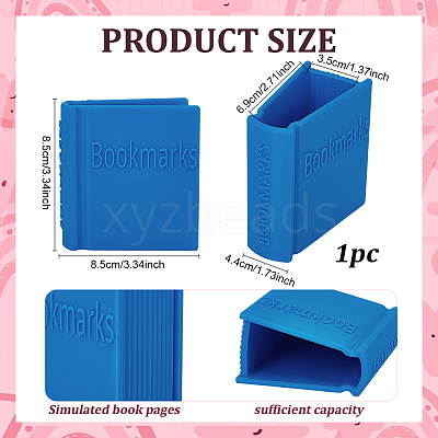 Plastic Book-shaped Bookmark Holder AJEW-WH0609-623B-1