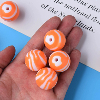 Opaque Striped Acrylic Beads MACR-S373-27C-04-1