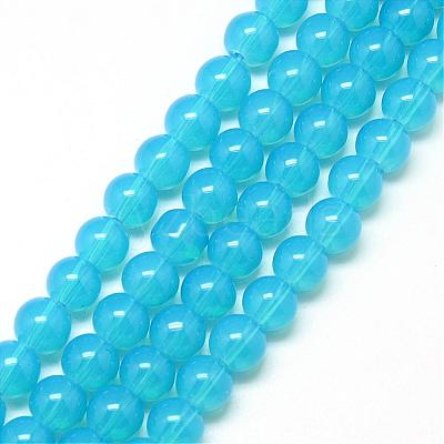 Baking Paint Glass Beads Strands DGLA-Q023-8mm-DB25-1