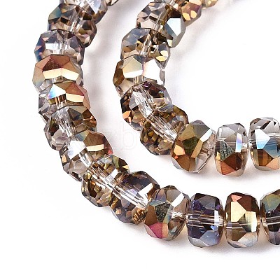 Electroplate Transparent Glass Beads Strands X-EGLA-N022-04A-D03-1