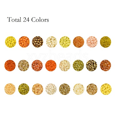 600G 24 Colors Glass Seed Beads SEED-JP0008-03-4mm-1