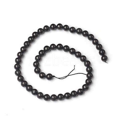 Natural Shungite Beads Strands G-I271-C03-4mm-1