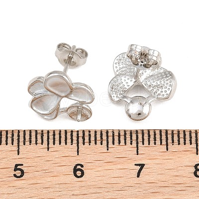 Brass Enamel Stud Earring Findings KK-CBA58F9-01P-03-1