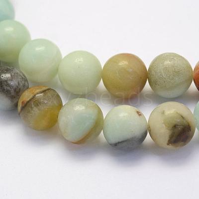 Natural Flower Amazonite Beads Strands G-G697-F06-6mm-1