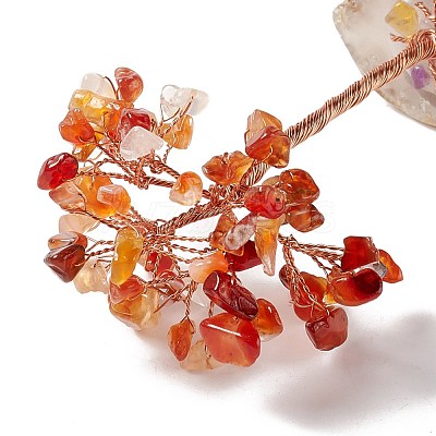 Natural Mixed Stone Chips and Natural Agate with Mixed Stone Pedestal Display Decorations DJEW-G027-09RG-1