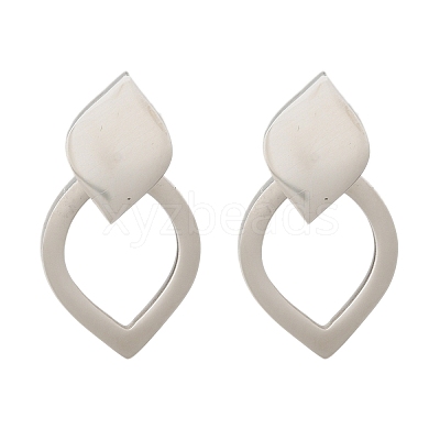 304 Stainless Steel Teardrop Stud Earrings EJEW-C118-01C-1