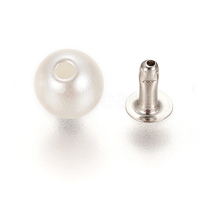 ABS Plastic Imitation Pearl Rivet Studs X-KY-L076-A-01-1