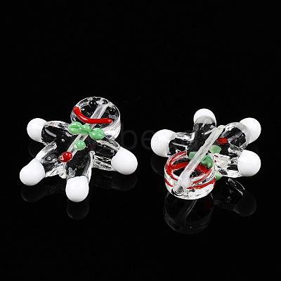 Gingerbread Man Handmade Lampwork Beads LAMP-G150-04C-1