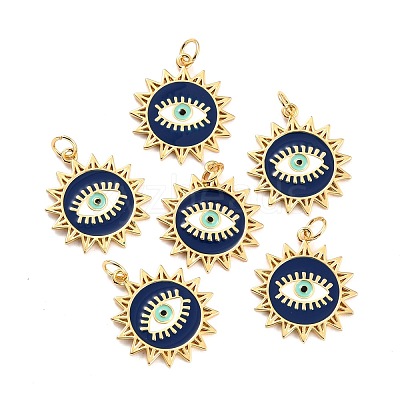 Brass Enamel Pendants KK-P204-16G-1