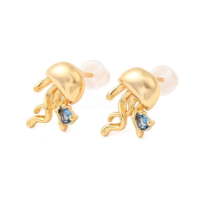 Brass Stud Earrings EJEW-C158-11A-G-1