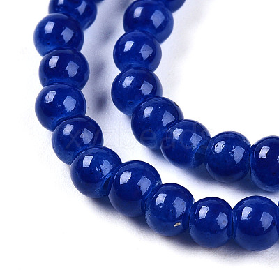 Baking Paint Imitation Jade Glass Round Bead Strands DGLA-Q021-4mm-33-1