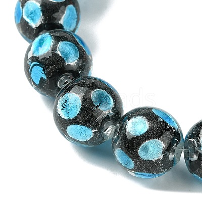 Handmade Silver Sand Lampwork Beads Strands LAMP-A003-01A-1