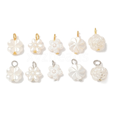 10Pcs 2 Colors Plastic Pearl Charms PALLOY-JF04027-1