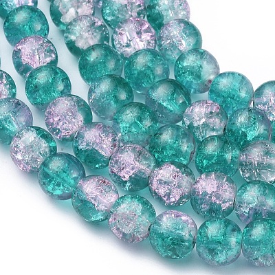 Crackle Glass Beads Strands X-CCG-Q002-8mm-06-1