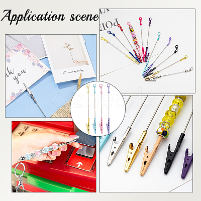 4Pcs 4 Colors Alloy Bracelet Tool Jewelry Helper Beadable Alligator Clip AJEW-SP0001-71A-1