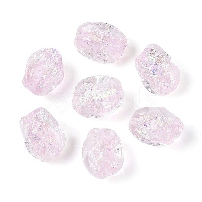 Handmade Foil Glass Beads Strands FOIL-N033-02G-1
