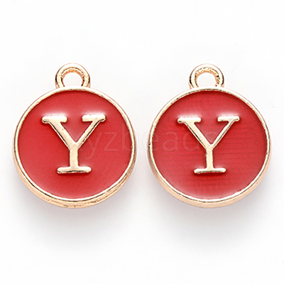 Golden Plated Enamel Alloy Charms ENAM-SZ0001-26C-Y-1