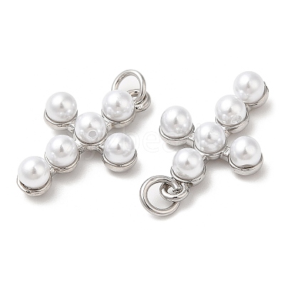 Brass Plastic Imitation Pearls Pendants KK-Q775-23P-1