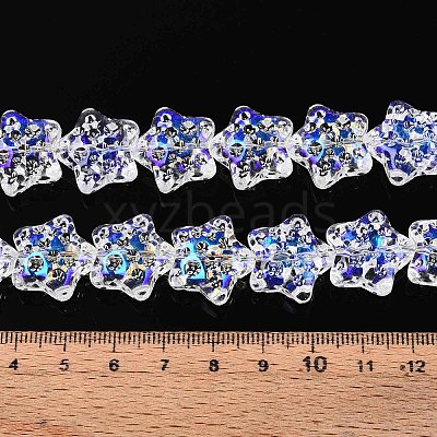 Electroplate Transparent Glass Beads Strands EGLA-N020-02-1