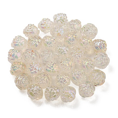 UV Plating Rainbow Iridescent Acrylic Beads OACR-P010-20B-1