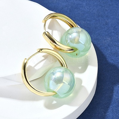 Round Brass Hoop Earrings EJEW-Z086-01G-1