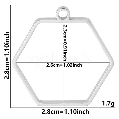 Non-Tarnish Stainless Steel Open Back Bezel Pendants PW-WGB5BE7-07-1