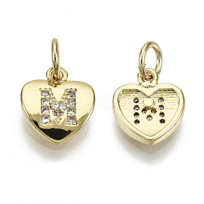 Brass Micro Pave Clear Cubic Zirconia Charms KK-N227-34M-NF-1