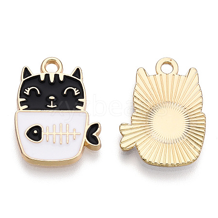 Golden Plated Alloy Enamel Pendants ENAM-T009-90D-RS-1