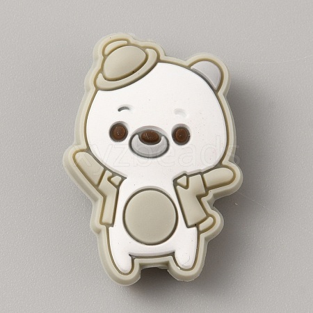 Bear Food Grade Eco-Friendly Silicone Focal Beads SIL-SZC0008-04B-1